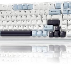 AULA F99 Teclado mecânico sem fio, teclado personalizado intercambiável a quente, interruptores lineares pré-lubrificados, estrutura de junta, teclado para jogos retroiluminado RGB (azul e