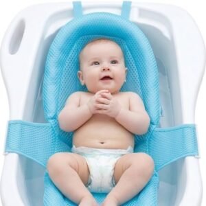 Rede de Proteção para Banho de Bebê, Rede para banheira, Rede banheira bebê, Suporte de Segurança para Banheira, Redutor banheira, Apoio Azul