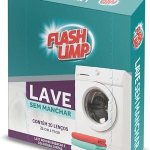 Lave sem Manchar Lenço Antimanchas, Embalagem com 20 Unidades, Cor Branca, lavagens sem Risco de Manchar Toalhas e Roupas, Cor Branca – Flash Limp