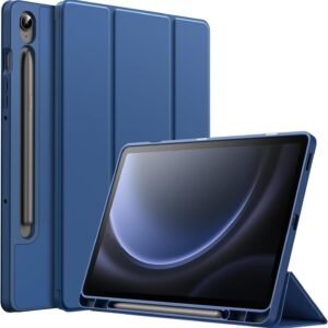 JETech Capa para Samsung Galaxy Tab S10 Lite / S10 FE / S9 FE 10,9 Polegadas com S Pen Suporte de Lápis, TPU Macio Suporte Triplo Dobrável Estojo Protetora para Tablet (Marinha)