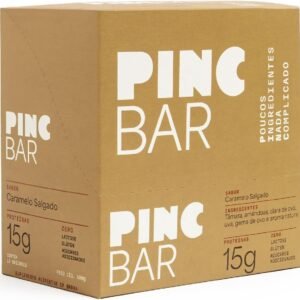 Barra de Proteína Caramelo Salgado Sem Açúcar 50g Pincbar 12 Unidades