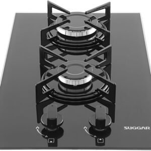 Fogão de Mesa Cooktop 2 Bocas Vidro Preto à Gás – SUGGAR – FG2002VP