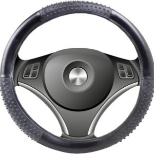 Capa de volante universal com massageador preta