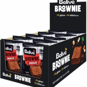 Caixa de Brownies de Chocolate Sem Açúcar Sem Glúten Sem Leite Belive 10 unidades de 40g