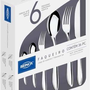 Brinox – Faqueiro Lyon 36 peças – Aço Inox