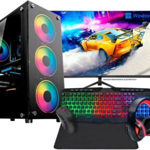 PC Gamer Completo, Intel Core i5, 16GB RAM DDR3, SSD 512GB, Monitor 23 Polegadas, Kit Gamer com Headset