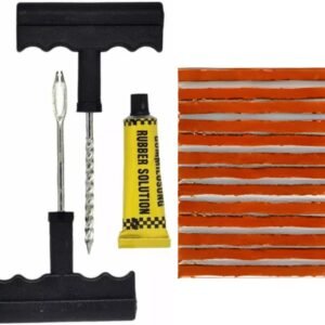 Kit Profissional de Reparo de Pneus Premium 17 Peças com Cola e 14 Remendos Macarrão Selantes para Conserto de Carro e Moto