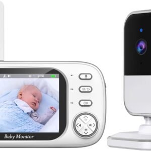 Babá Eletrônica para Bebês com Tela LCD de 3.5″, Câmera Infravermelha 10M, Visão Noturna, Áudio Bidirecional, Monitoramento de Temperatura, Detecção de Som VOX, Ideal para Quartos e Berços