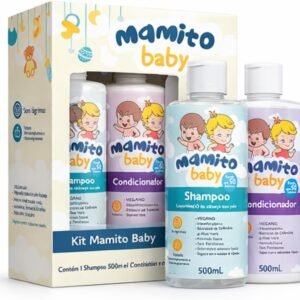 Kit Shampoo e Condicionador Infantil Vegano, Sem Lágrimas, Hipoalergênico, com Calêndula e Aloe Vera, 500ml Cada, Testado Dermatologicamente