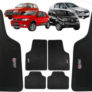Jogo de Tapetes Automotivos Universal Compatível Com Carros da Fiat – 04 peças Emborrachado Antiderrapante
