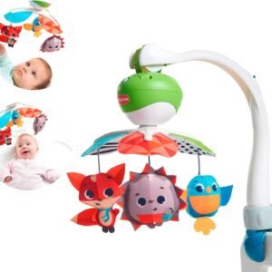 Tiny Love Mobile para Berço com Encaixe Universal – Para Carrinho, Moisés, Cercado e Bebê Conforto – Clipe Grande e Tira de Velcro – 30 Minutos de Música com Módulo Eletrônico