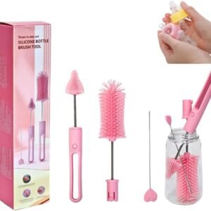 Kit Escovas silicone para Mamadeira bicos canudos, limpeza de mamadeira, limpeza de Garrafas