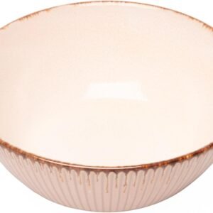 LYOR – Bowl de Cerâmica Linear Branco 16cm x 7cm – Capacidade para 680ml