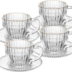 WOLFF – Conjunto 4 Xícaras de Café de Cristal com Fio de Ouro Imperatriz 110ml WOLFF – Conjunto 4 Xícaras de Café de Cristal com Fio de Ouro Imperatriz 110ml