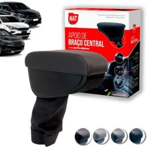 Apoio de Braço Encosto Fiat Argo E Cronos Ano 2017 Até 2021 E Strada 2021 Couro Grafite C/Linha Grafite