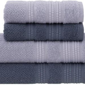 Jogo de Toalhas Buddemeyer Frape Dots Banho Cinza Claro/Cinza 4 peças