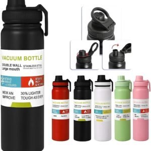 Garrafa Térmica Inox 800ml Com Alça – Parede Dupla Isolada a Vácuo Antivazamento (Rosa)