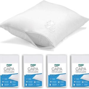 Nap Kit 4 Capas de Travesseiro Home Impermeável Não faz ruído 200 Fios 50x70cm – Branco