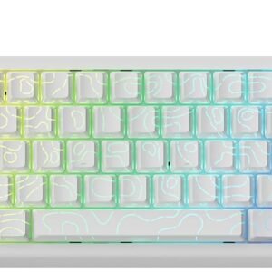 ATTACK SHARK X68 HE Teclado mecânico para jogos de gatilho rápido 60% com fio e atuação ajustável,interruptor magnético de efeito Hall,taxa de pesquisa de 8 KHz,retroiluminação RGB(Contorno Branco)