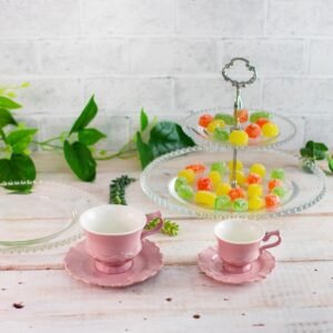 WOLFF – Prato Duplo para Doces de Cristal 32cm x 25cm – Linha Pearl