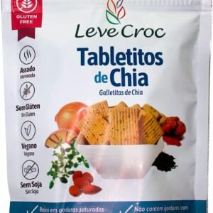 Biscoito salgados sem glúten Leve Croc Tabletitos de Chia 120g