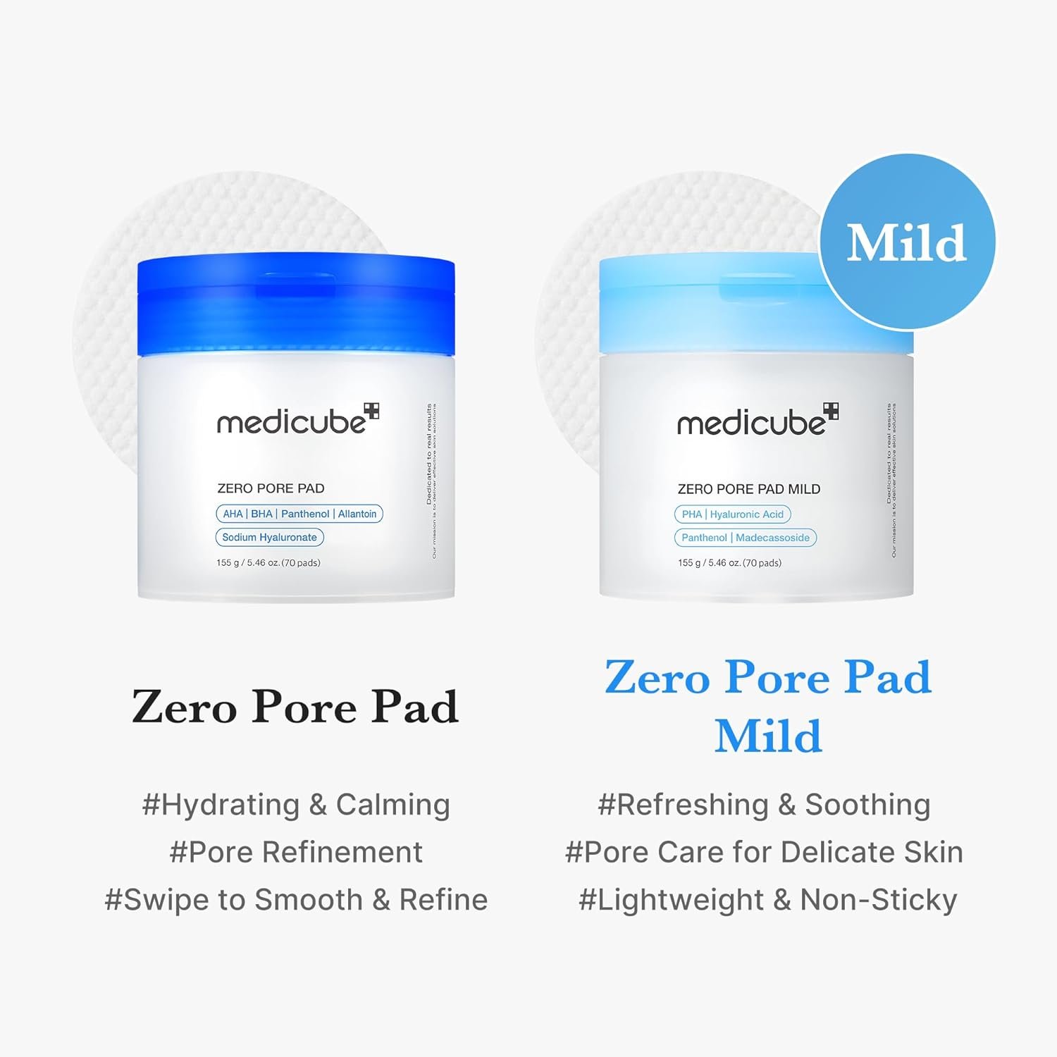 medicube Tonalizadores Zero Pore Pad Suave 2.0 | Almofada de toner suave e calmante para esfoliação, minimização de poros e remoção de cravos com PHA | Ideal para todos os tipos de pele | Cuidados com - Imagem 3