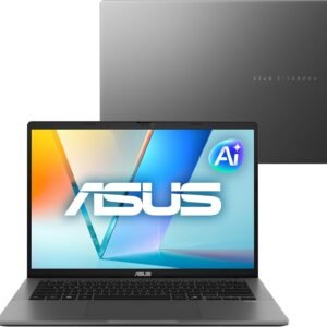 Notebook ASUS Vivobook S14 IA PC, Core Ultra 7, 16 GB, 512 GB, Linux, 14” Nivel IPS 60Hz, Matte Gray – S3407CA-LY121