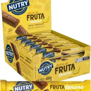 Nutry Barra de Fruta Banana 20g – Display Com 24 Unidades – Com Fruta, Chocolate e Aveia