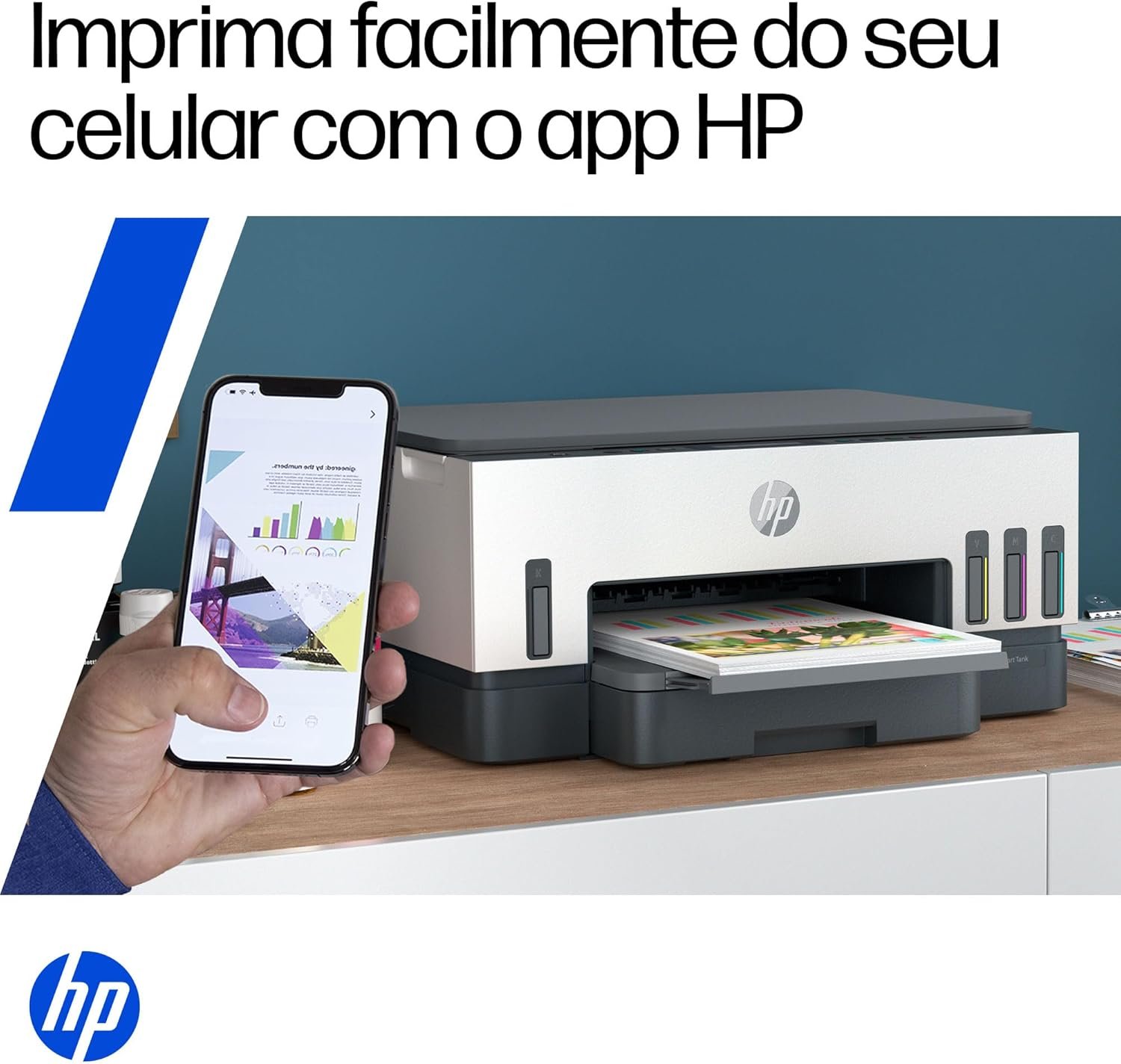 Impressora Multifuncional HP Smart Tank 724 Tanque de Tinta Colorida Wi-Fi Scanner Duplex. Funções: Imprimir, Copiar, Digitalizar. Cor: Branco (2G9Q2A) - Imagem 7
