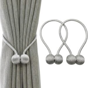 LUMAI Kit com 2 Prendedores de Cortina Magnéticos, Presilhas Abraçadeiras com Imã para Fixação Fácil e Prática, Design Elegante e Resistente, Ideal para Organizar Cortinas – Prata LUMAI Kit com 2 Prendedores de Cortina Magnéticos, Presilhas Abraçadeiras com Imã para Fixação Fácil e Prática, Design Elegante e Resistente, Ideal para Organizar Cortinas – Prata