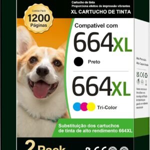 TECKKIN Cartucho de Tinta Compatível para HP 664 664XL Compatível para HP Deskjet Ink Advantage 1115 1118 2135 2136 2675 3635 3638 3775 3835 4535 4675 5075 5275 (1 Preto, 1 Colorido)