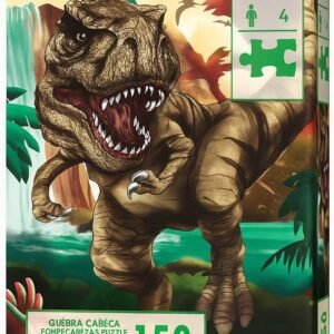Quebra-Cabeça Dinossauro T-Rex 150 Peças Uma Excelente Ferramenta De Aprendizado Para Os Pequenos Exploradores Brinquedo Educativo para Crianças 4+