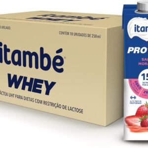 Itambé Whey Bebida Proteica Morango 15g de Proteína 250mL – 18 Unidades
