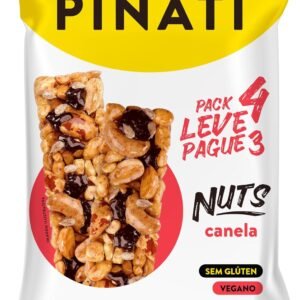 PINATI Barra de Castanhas NUTS Canela Leve 4 Pague 3 120g – 4 unidades