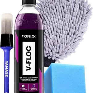 V-floc 500ml Shampoo Neutro Para Lavar o Carro Moto Caminhão + Luva de Microfibra Tentaculos + Pincel