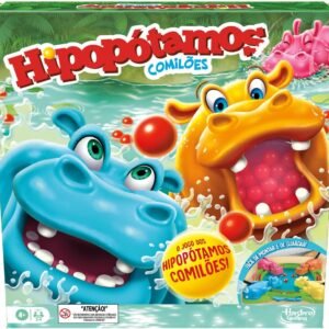 Hasbro Games, Jogo de Tabuleiro, Hipopótamos Comilões – Jogo para Adultos e Crianças, 2 a 4 Jogadores – A partir de 4 Anos
