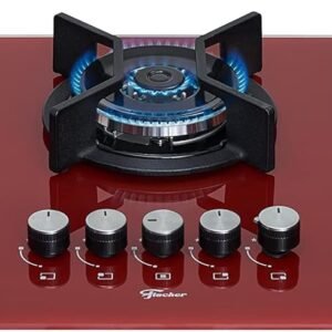 FISCHER COOKTOP GÁS 5 BOCAS TC INFINITY MESA VIDRO ROUGE BIVOLT 26298-62471