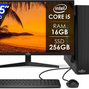 Computador Completo Intel Core i5 16GB SSD 256GB Monitor 21,5″ 4 Núcleos Super Turbo Pc Hdmi Teclado e Mouse Strong Tech