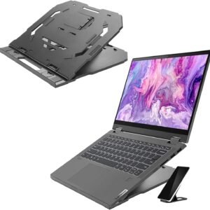 Suporte Lenovo para notebook até 15” e celular com até 10 níveis de ajuste, Preto