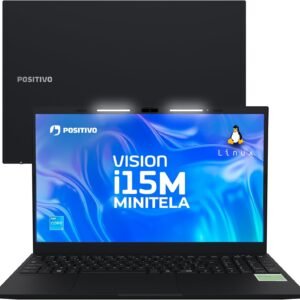 Notebook Positivo Vision i15M Minitela Intel Core 3 N300 8GB 256GB SSD Wi-Fi 6 Linux – Tela 15,6″ Full HD IPS Antirreflexo – Preto memória expansível até 16 GB