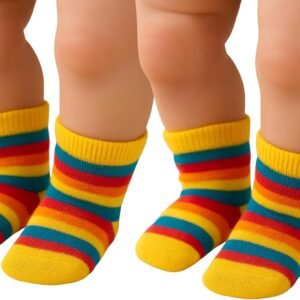 Kit 2 Pares de Meia INFANTIL Cano Curto Colorida Algodão Respirável Mash