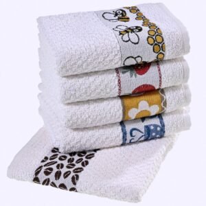 5 Toalhas de Louça Copa LAUNE HAUS Guardanapos Atoalhado Gourmet Grosso 500g/m² Alta Capacidade de Absorção e Usa Para Decorar