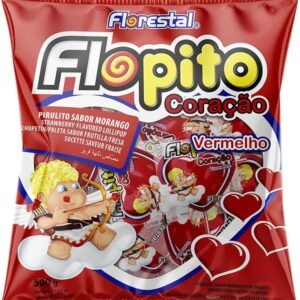 Pirulito Flopito Coracao Vermelho Florestal 500G