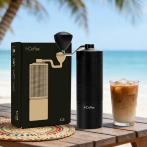 iCoffee C3S Moedor de Café Compacto Manual, Inox Preto, Ajuste de Moagem e Capacidade de 20g (Preto)