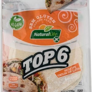 Top 6 Natural Life – Massa Tipo Tortilha Sem Glúten – Vegano – 170g