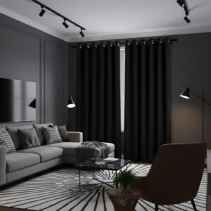 Cortina Blackout 2,80m x 2,50m Corta luz 100% com Ilhós Sala Quarto Casa Blecaute (Preto)