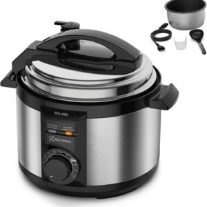 Panela pressão elétrica electrolux 3 Litros inox compacta feijão segura 9 travas segurança silenciosa PCE15 Rita Lobo 220v