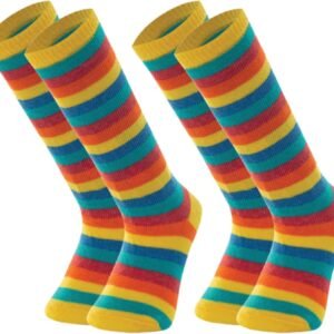 Kit 2 Pares Meia BEBÊ INFANTIL Cano Longo Mash Listrada Unissex