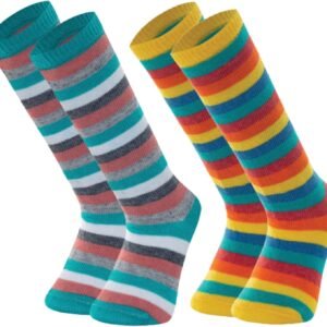 Kit 2 Pares Meia BEBÊ INFANTIL Cano Longo Mash Listrada Unissex