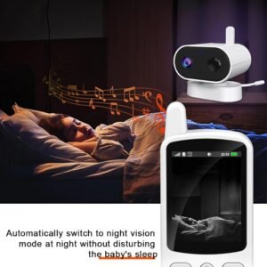 Babá Eletrônica Sem Fio 720p Tela LCD de 2,8″ com Zoom Digita, Monitor de Vídeo Sem Wi-Fi, Áudio Bidirecional, Visão Noturna, Sensor de Temperamento e Vela Ninar 127V/220V